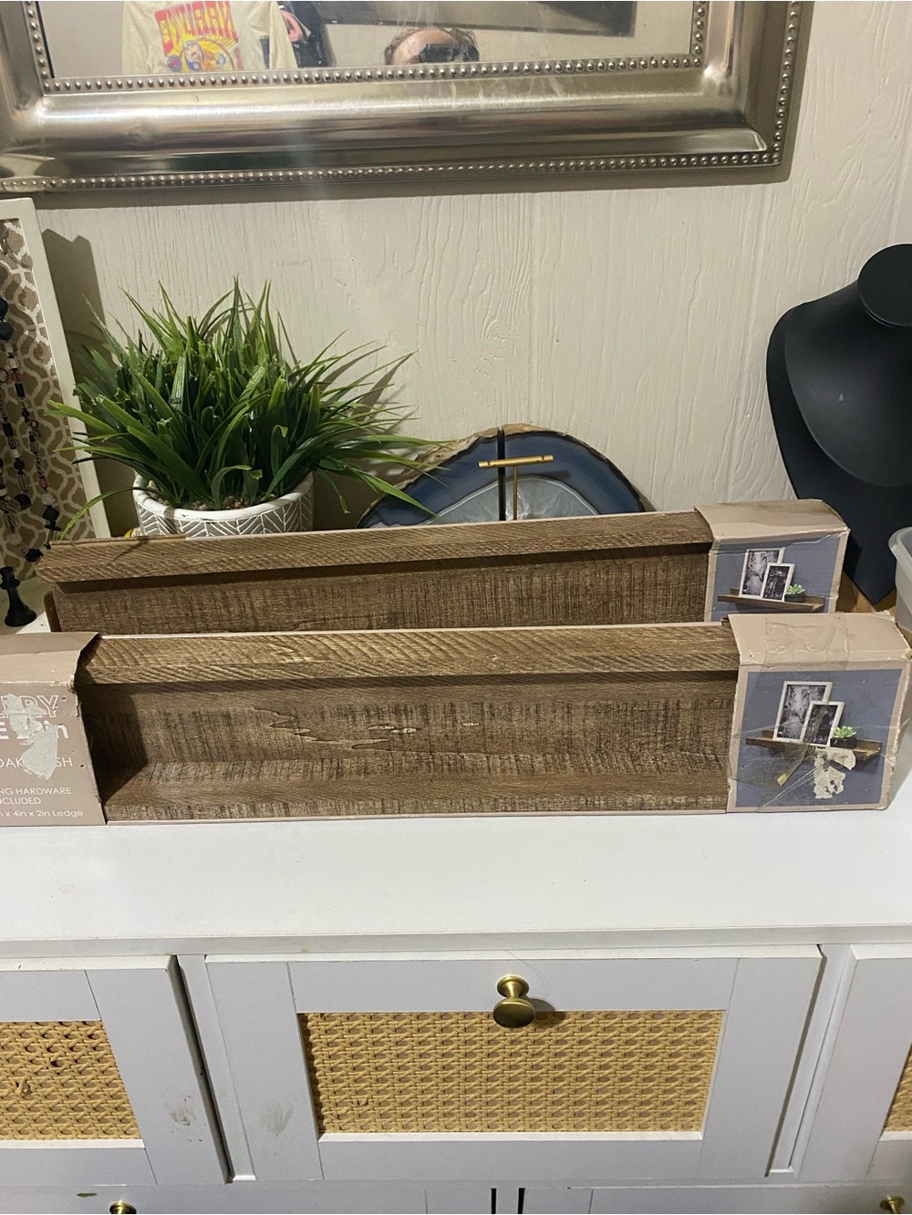 Gallery Rustic Brown Wooden Wall Shelves (Set of 2)